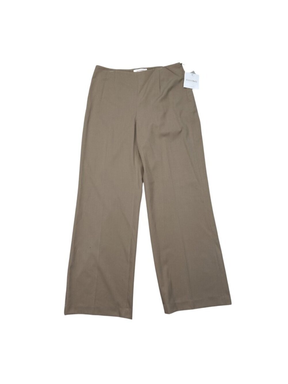 Ellen Tracy Linda Wide Leg Trouser Pant 6 Tan Khaki Office Brunch Work